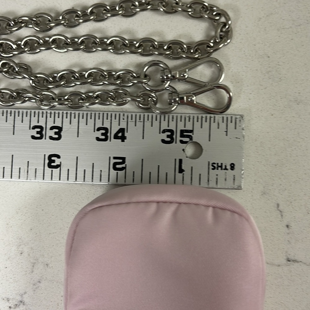 Prada 2005 Re-Edition Mini Bag Attachments for Nylon Bag with Silver Chain Pink - Picture 16 of 16